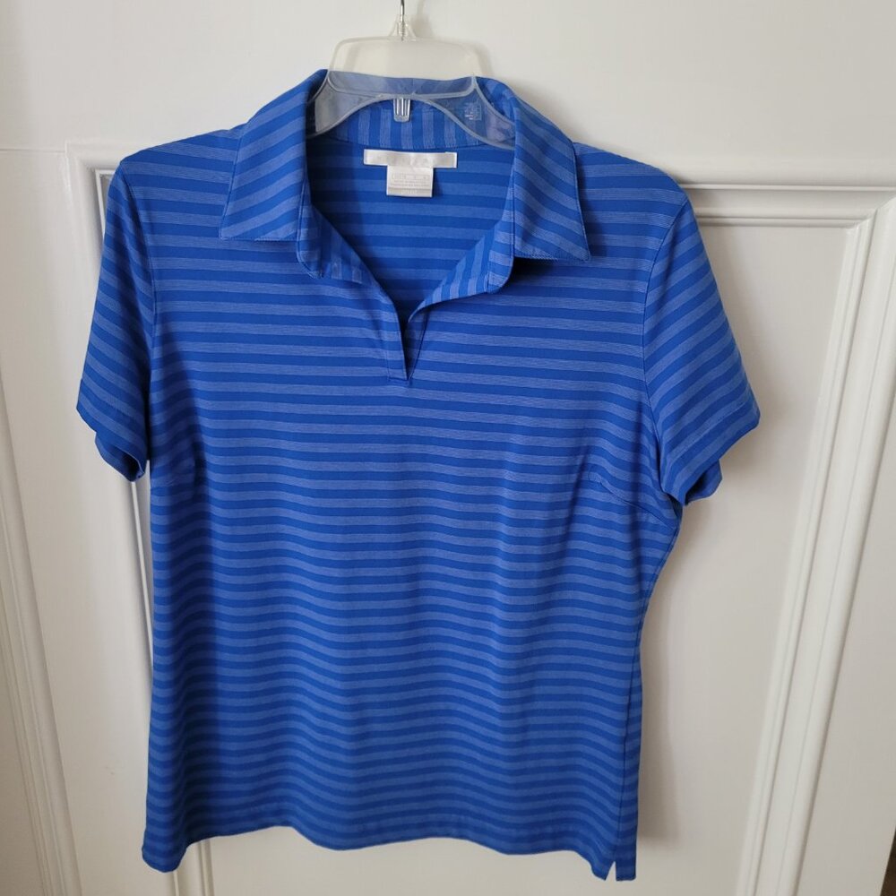 Nike Golf Polo Dri-Fit Women's Size Large Stretch Blue